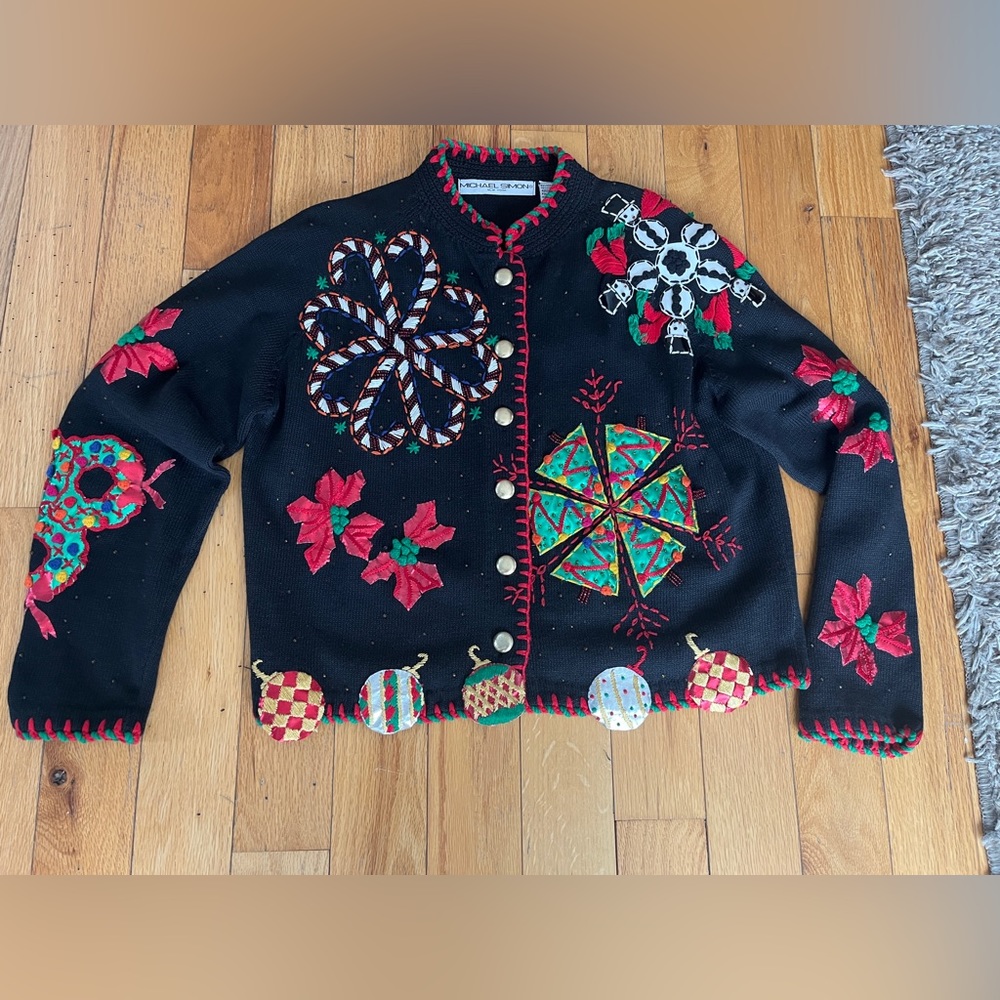 Micheal Simon Sweater Medium Christmas EUC